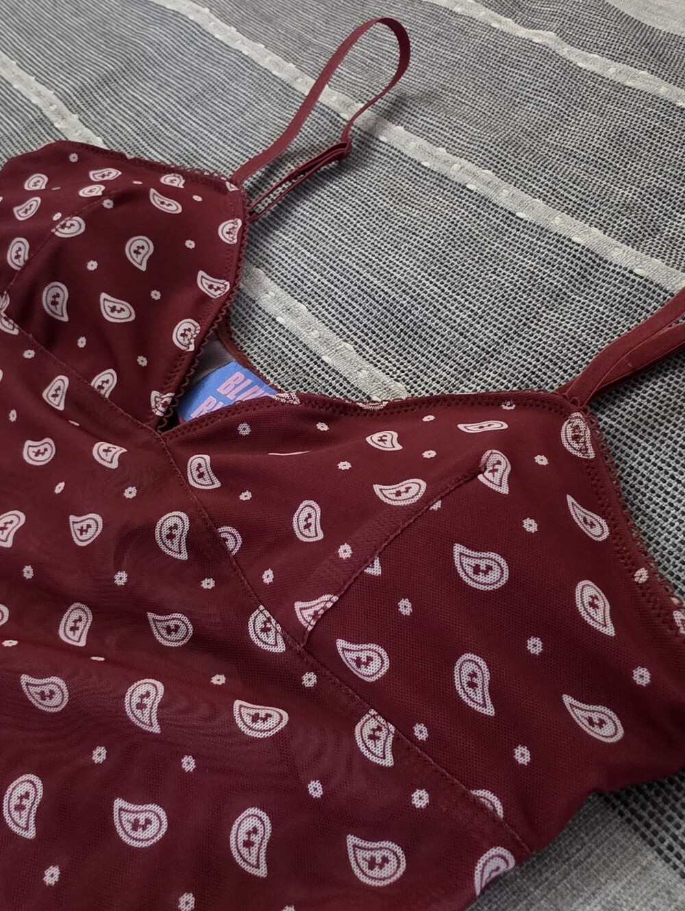 Women's Burgundy Paisley Sleep Cami | Size Small